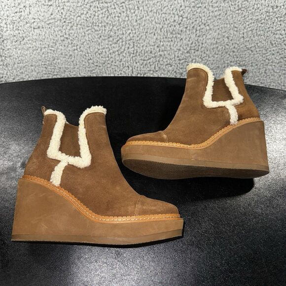 Sam Edelman Tan Ankle Boots with Cream Accents - Picture 3 of 8